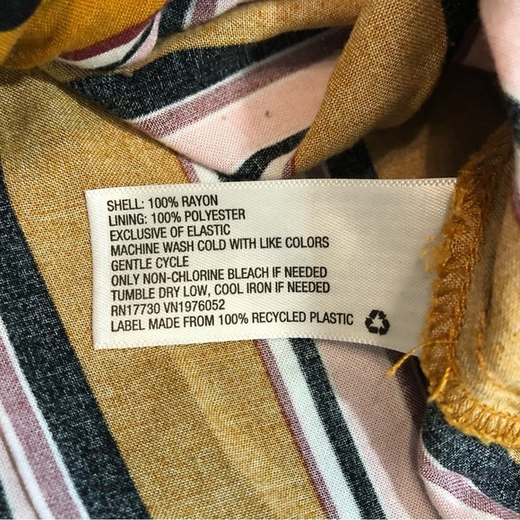 Xhileration Striped Wrap Tank Dress Women’s Size Medium Boho Lightweight Smocked - Picture 5 of 11